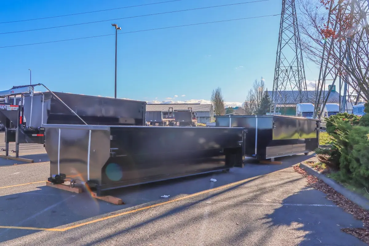 Roll-off dumpster ready for waste disposal at job site for 8 Yard Dumpster Rental in Harrison
